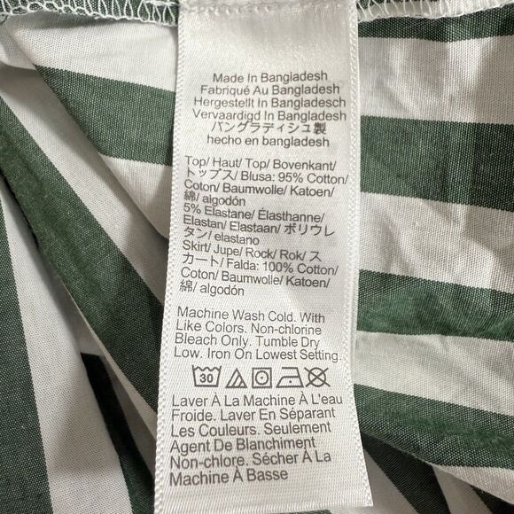 J.CREW Petite Striped Tiered Knit Mixy Dress PM Green Fern Canyon White NWT B74 - Picture 5 of 6